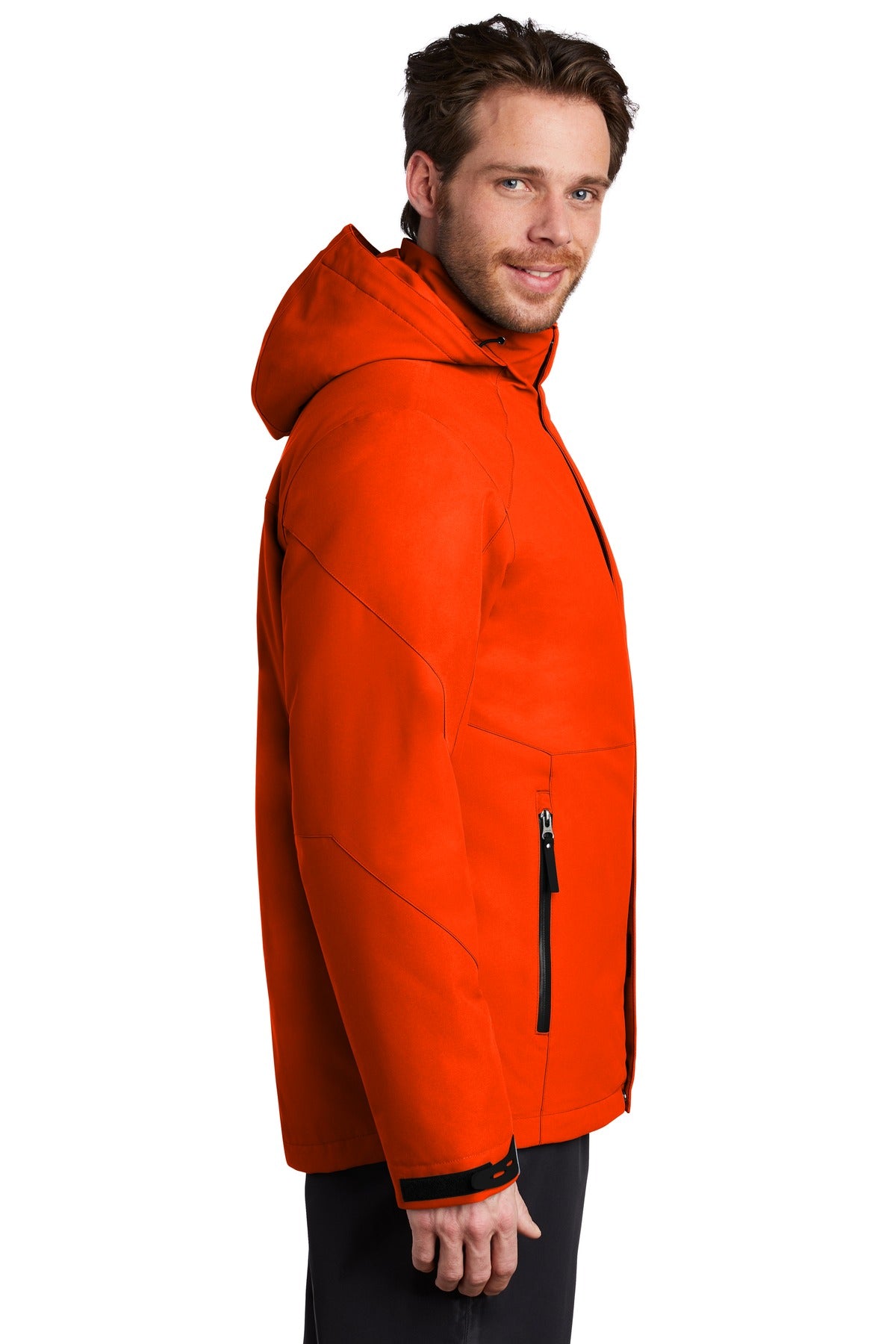 Fire Orange Port Authority Insulated Waterproof Tech Jacket J405 plain