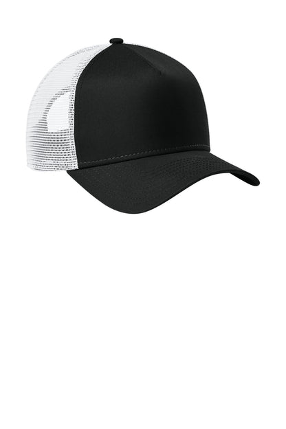 FlagBk/Wht New Era Snapback Trucker Cap. NE205 plain