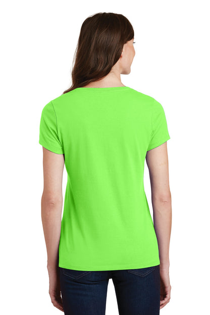 Flash Green Port & Co Women's Fan Favorite V-Neck Tee. LPC450V plain