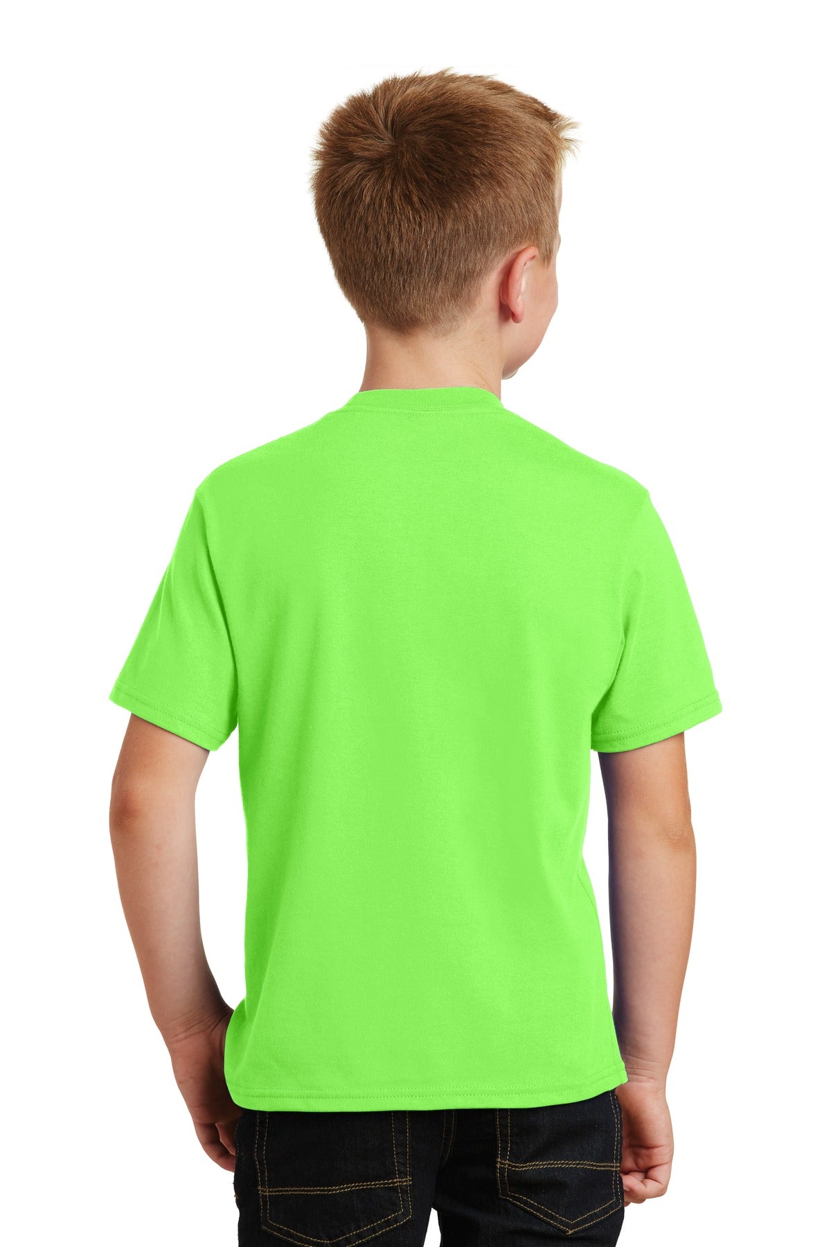Flash Green Port & Co Youth Fan Favorite Tee. PC450Y plain