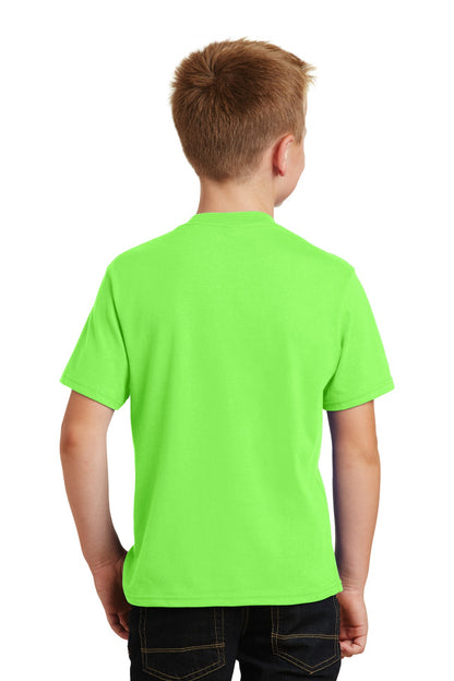 Flash Green Port & Co Youth Fan Favorite Tee. PC450Y plain