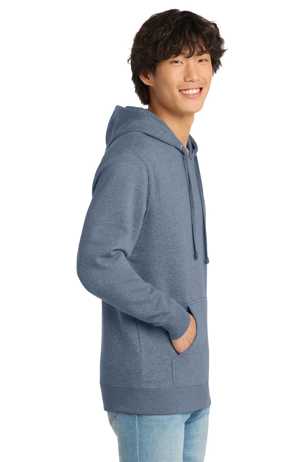 FlntBluHtr District V.I.T. Fleece Hoodie DT6100 plain