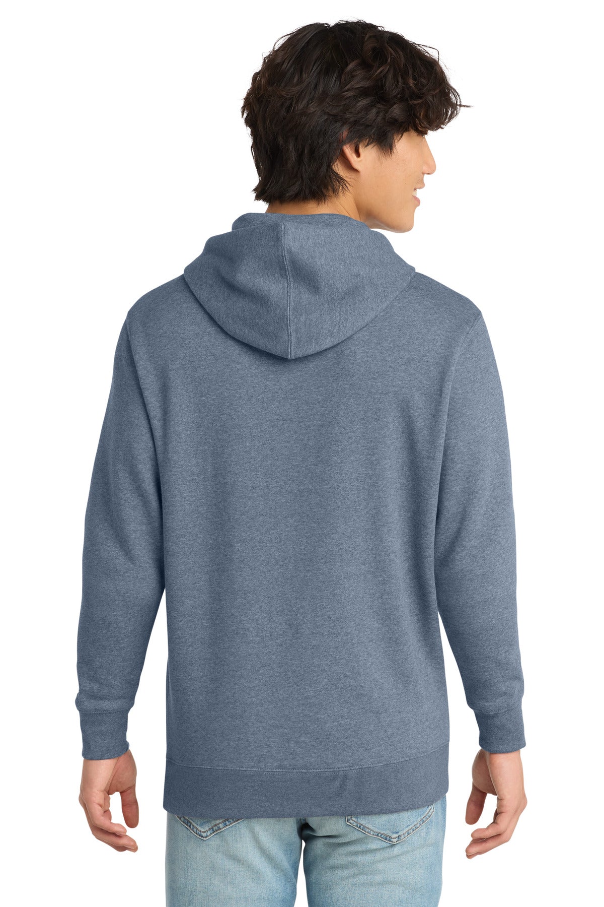 FlntBluHtr District V.I.T. Fleece Hoodie DT6100 plain