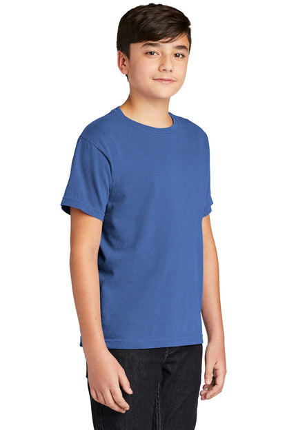 Flo Blue COMFORT COLORS Youth Heavyweight Ring Spun Tee. 9018 plain