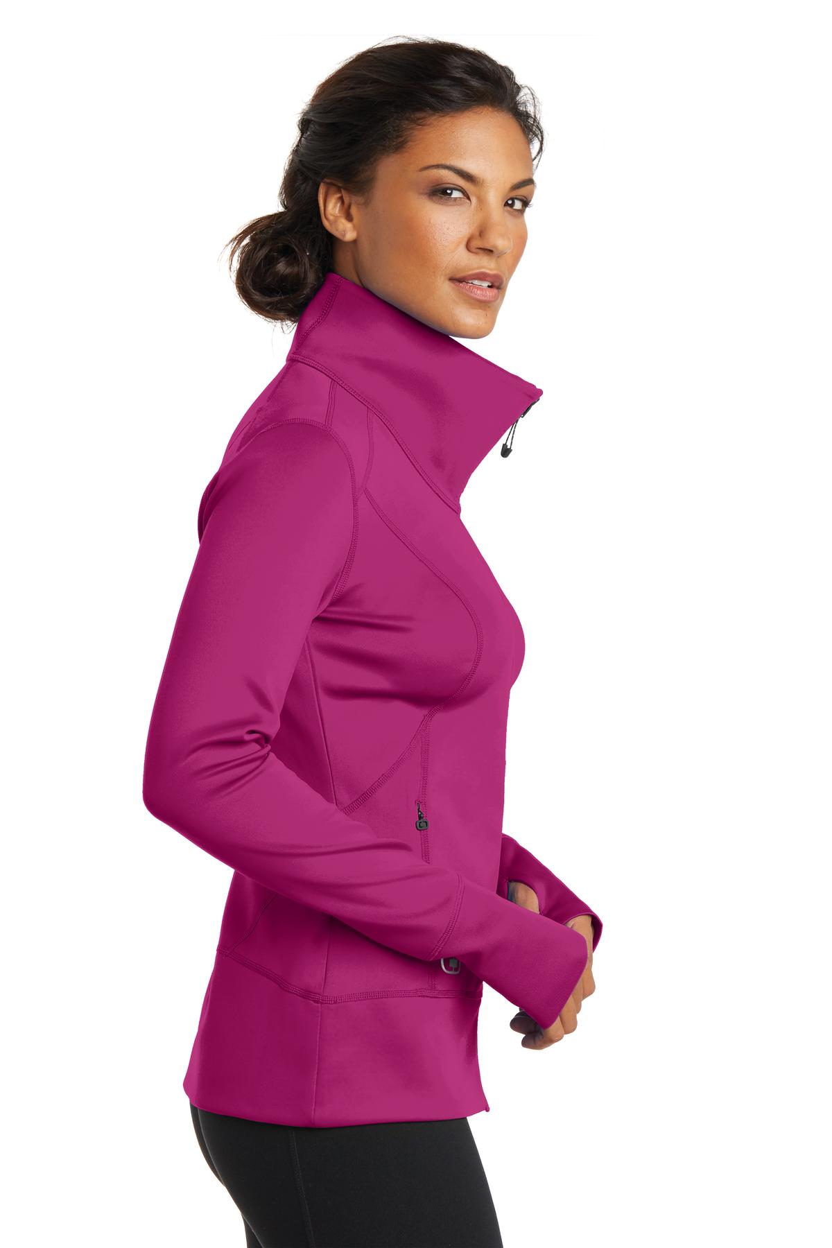 Flush Pink OGIO Women's Fulcrum Full-Zip. LOE700 plain