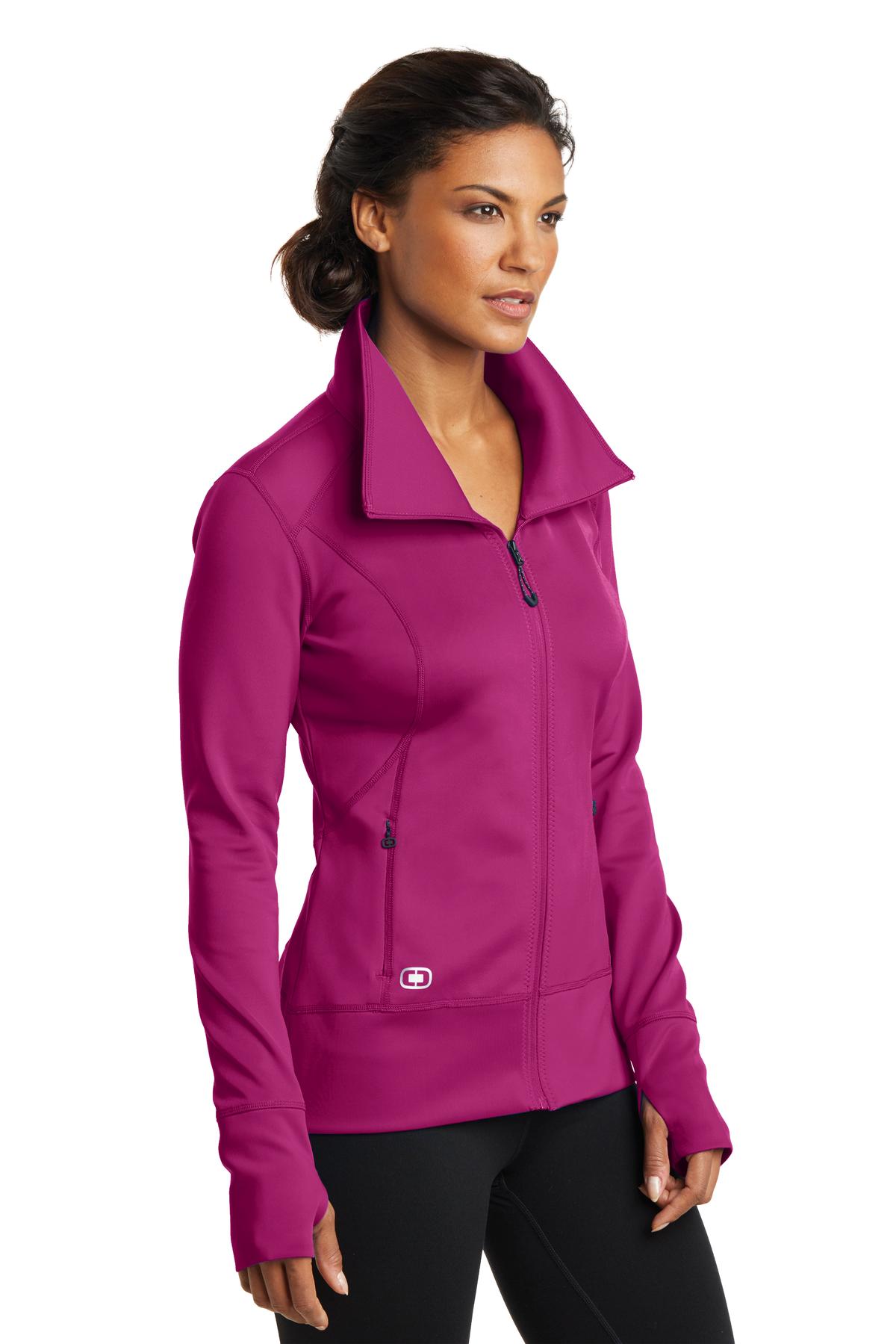 Flush Pink OGIO Women's Fulcrum Full-Zip. LOE700 plain