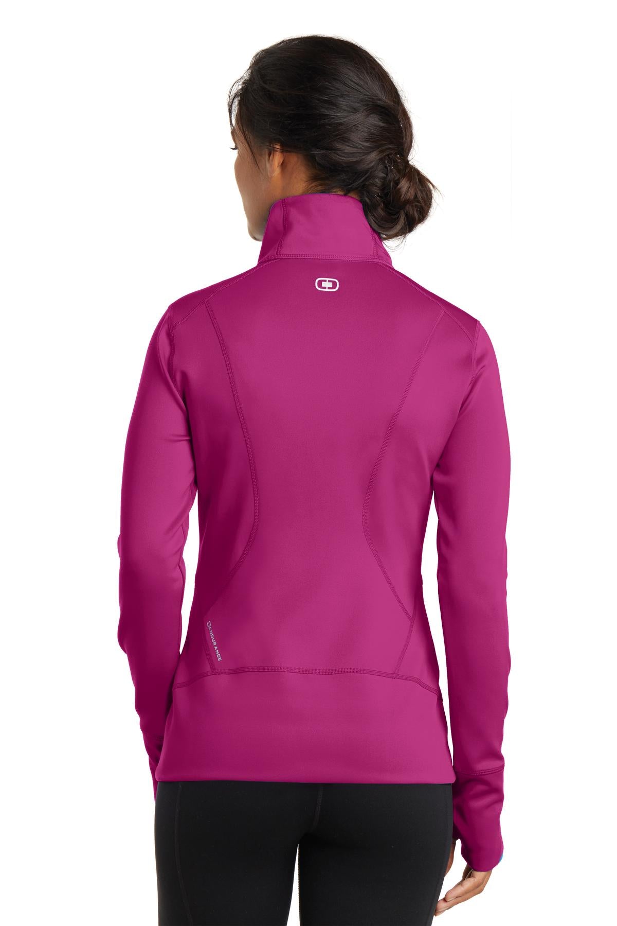 Flush Pink OGIO Women's Fulcrum Full-Zip. LOE700 plain