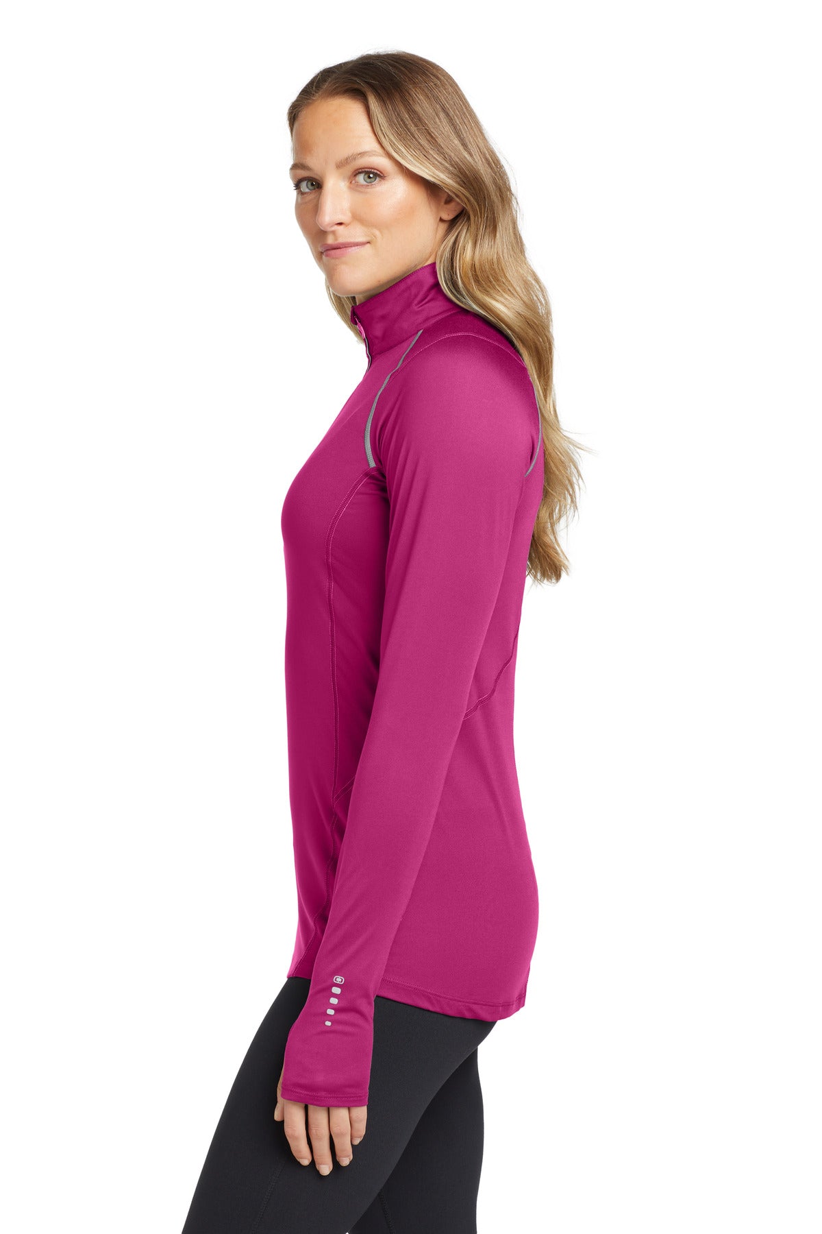 Flush Pink OGIO Women's Nexus 1/4-Zip Pullover. LOE335 plain