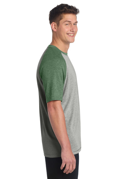 For Grn He/LGH Sport-Tek PosiCharge Tri-Blend Wicking Raglan Tee. ST400 plain