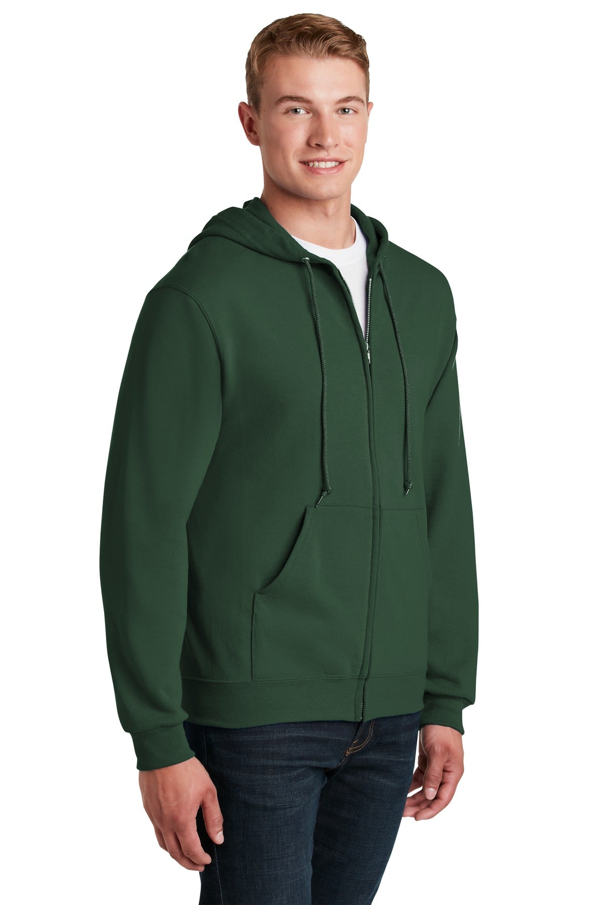 Forest green Jerzees - NuBlend Full-Zip Hooded Sweatshirt. 993M plain