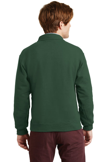 Forest Green Jerzees Super Sweats NuBlend - 1/4-Zip Sweatshirt with Cadet Collar. 4528M plain