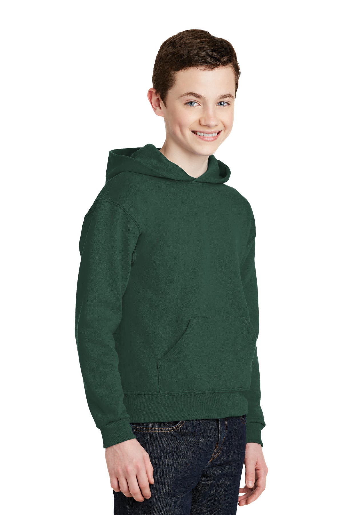 Forest Green Jerzees - Youth NuBlend Pullover Hooded Sweatshirt. 996Y plain