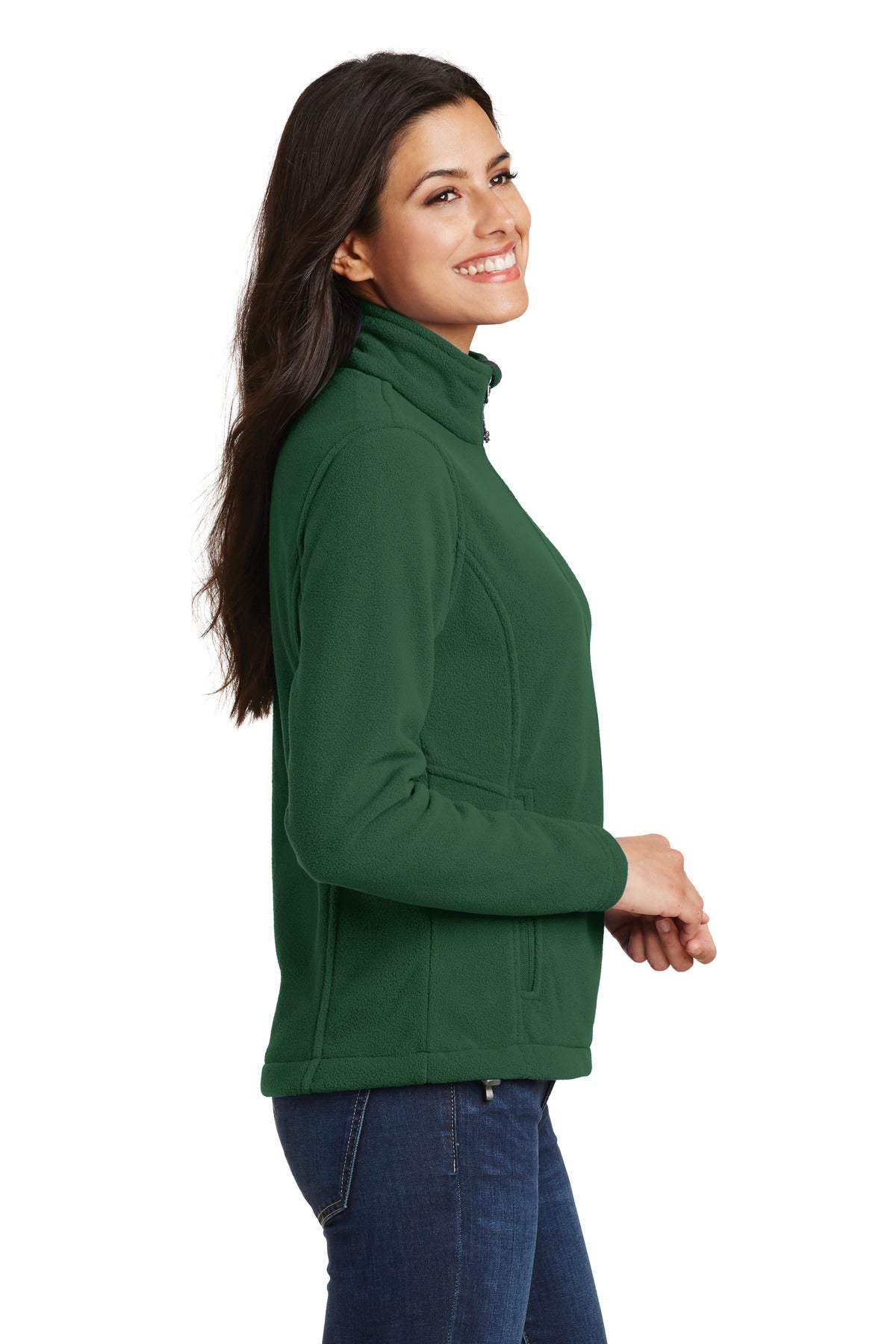 Forest Green Port Authority Women's Value Fleece Jacket. L217 plain