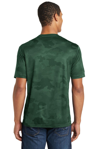 Forest Green Sport-Tek CamoHex Tee. ST370 plain