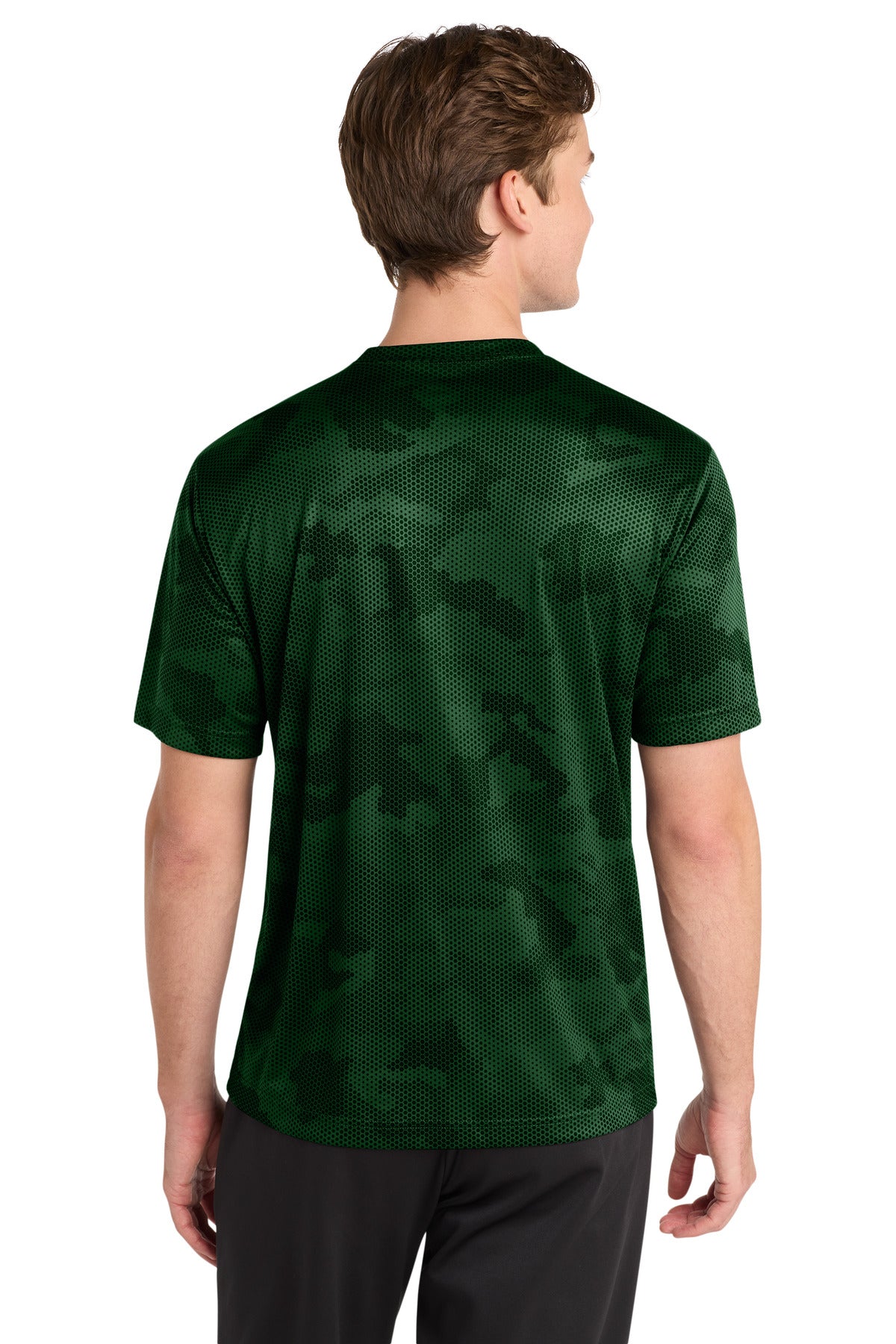Forest Green Sport-Tek CamoHex Tee. ST370 plain