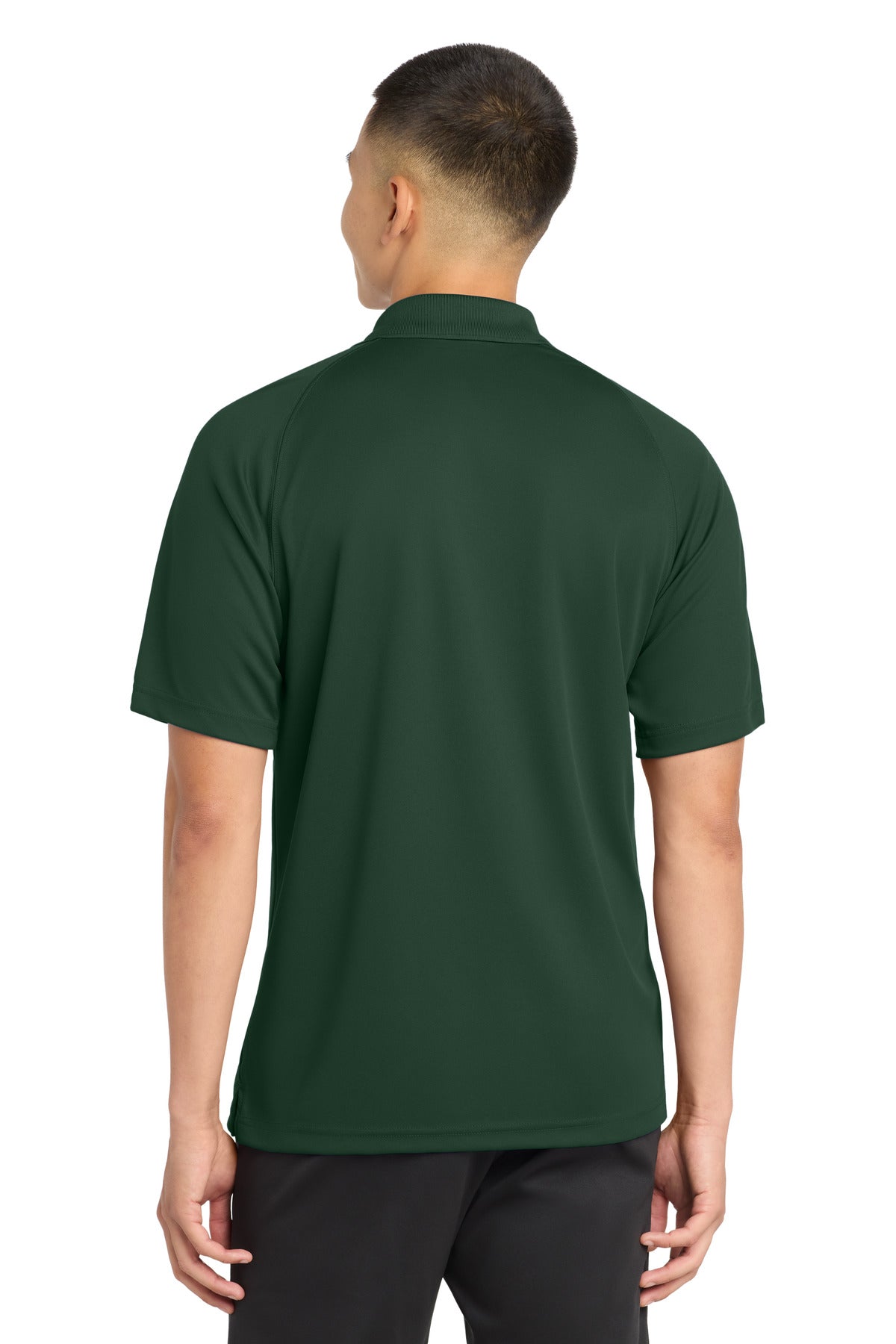 Forest Green Sport-Tek Dry Zone Raglan Polo. T475 plain