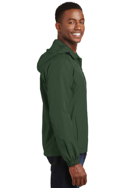 Forest Green Sport-Tek Hooded Raglan Jacket. JST73 plain