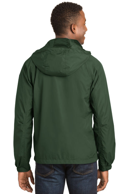 Forest Green Sport-Tek Hooded Raglan Jacket. JST73 plain