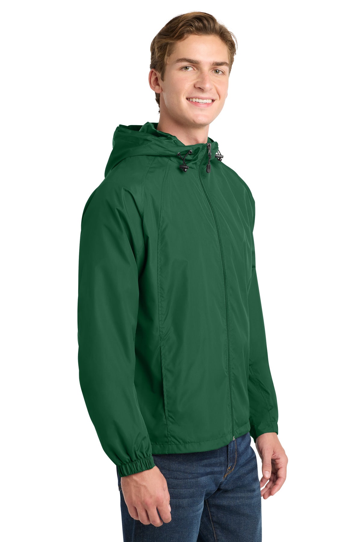 Forest Green Sport-Tek Hooded Raglan Jacket. JST73 plain