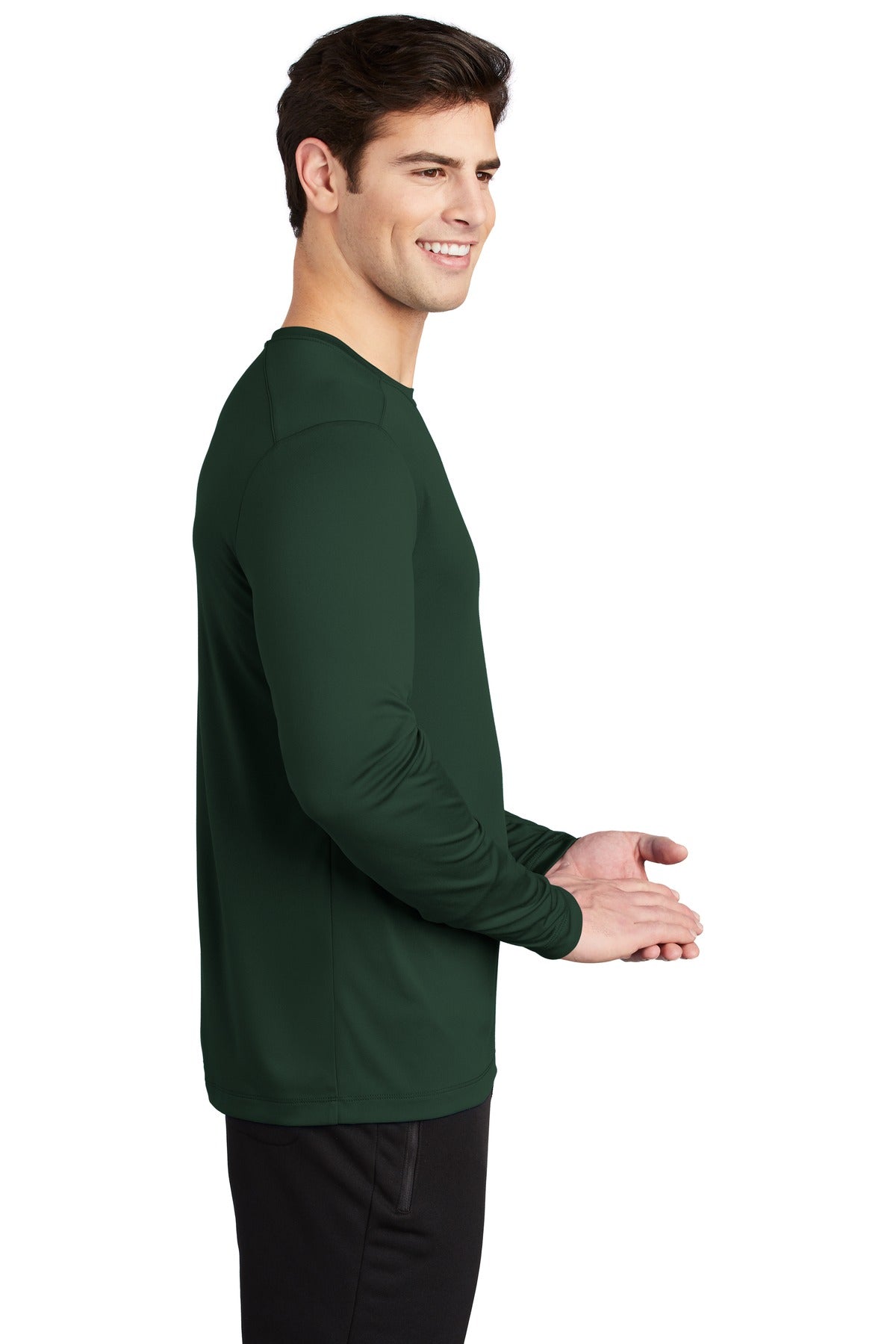 Forest Green Sport-Tek Posi-UV Pro Long Sleeve Tee. ST420LS plain