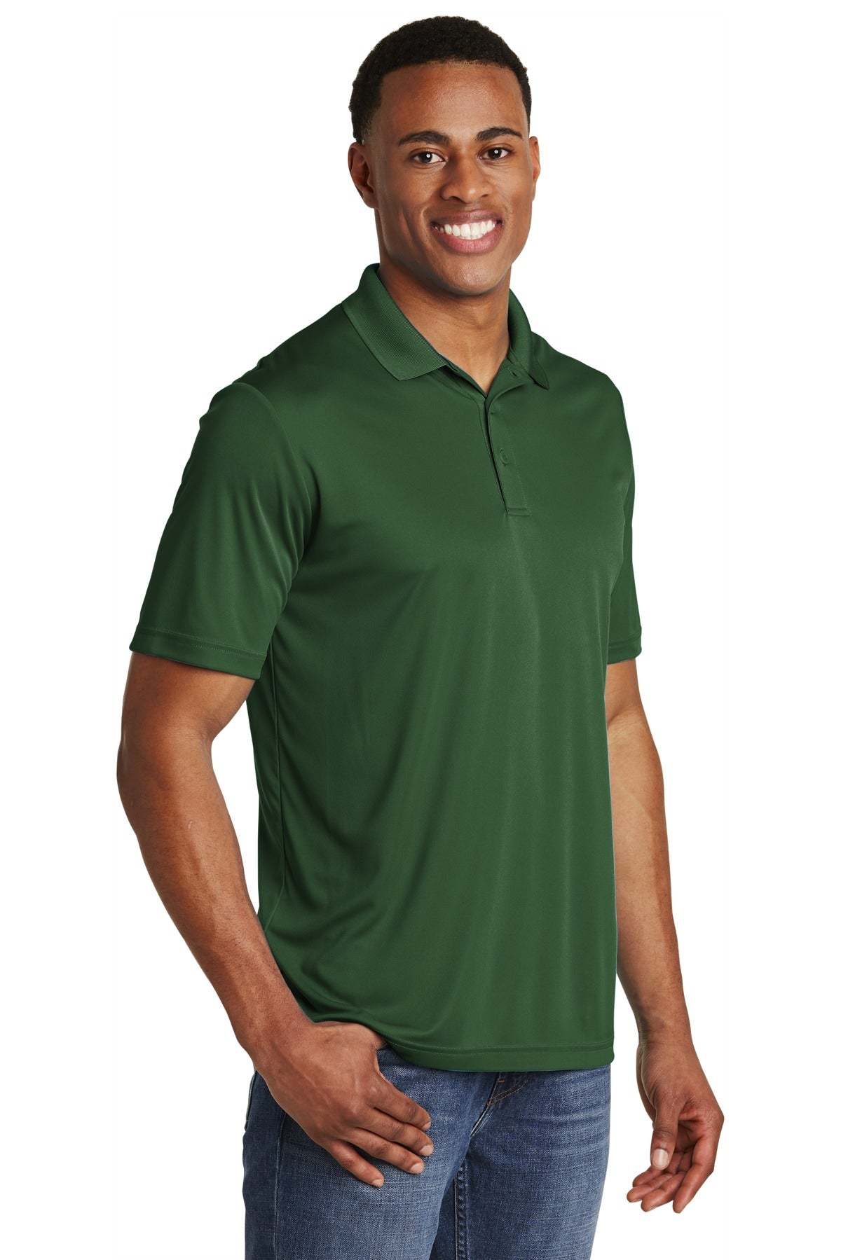 Forest Green Sport-Tek PosiCharge Competitor Polo. ST550 plain