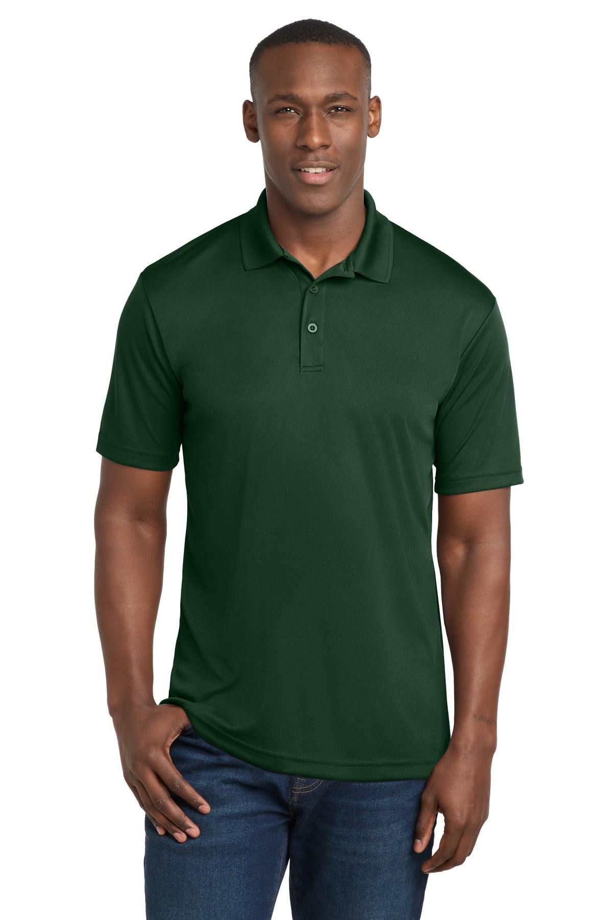 Forest Green Sport-Tek PosiCharge Competitor Polo. ST550 plain
