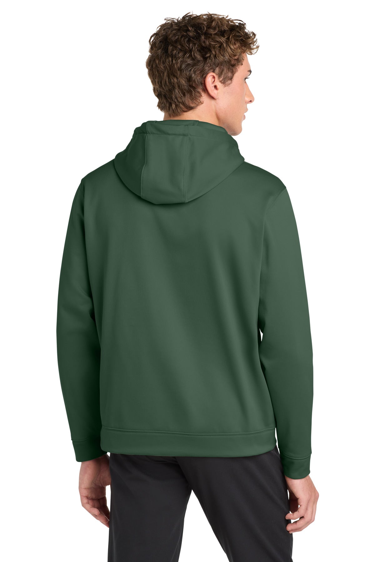 Forest Green Sport-Tek Sport-Wick Fleece Hooded Pullover. F244 plain