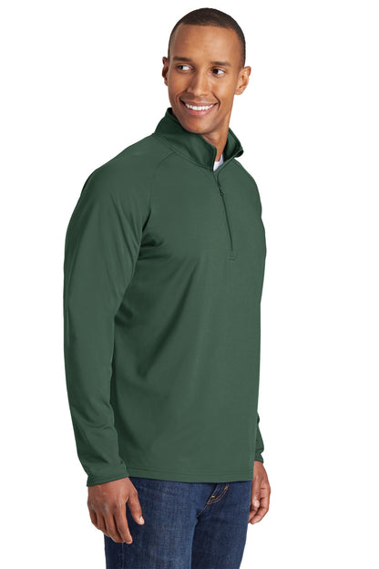 Forest Green Sport-Tek Sport-Wick Stretch 1/4-Zip Pullover. ST850 plain
