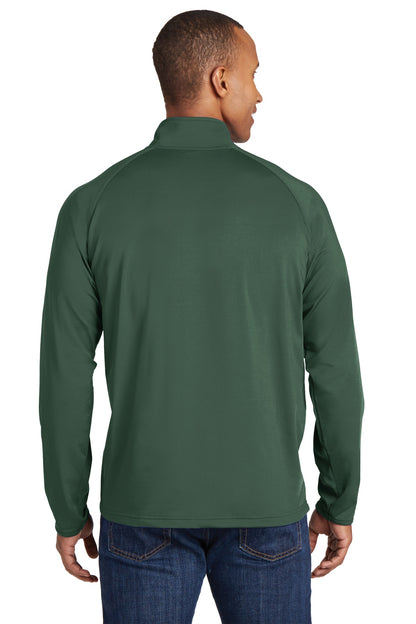 Forest Green Sport-Tek Sport-Wick Stretch 1/4-Zip Pullover. ST850 plain