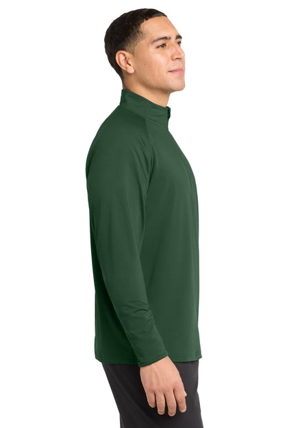 Forest Green Sport-Tek Sport-Wick Stretch 1/4-Zip Pullover. ST850 plain