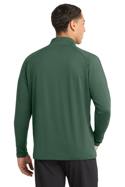 Forest Green Sport-Tek Sport-Wick Stretch 1/4-Zip Pullover. ST850 plain