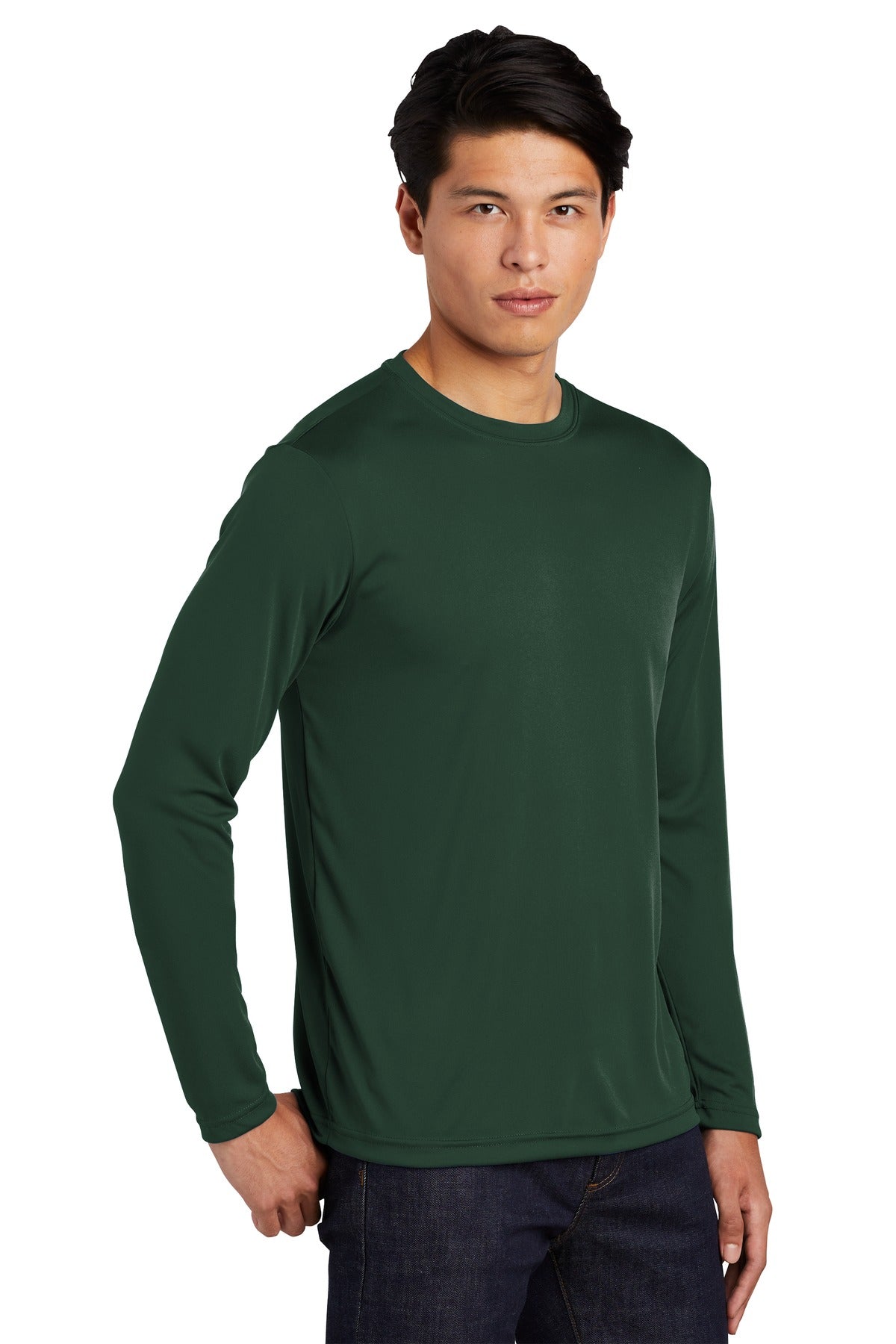 Forest Green Sport-Tek Tall Long Sleeve PosiCharge Competitor Tee. TST350LS plain