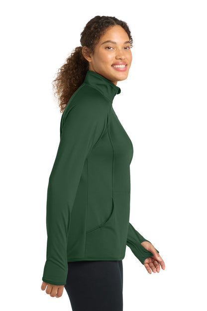 Forest Green Sport-Tek Women's Sport-Wick Stretch 1/4-Zip Pullover. LST850 plain
