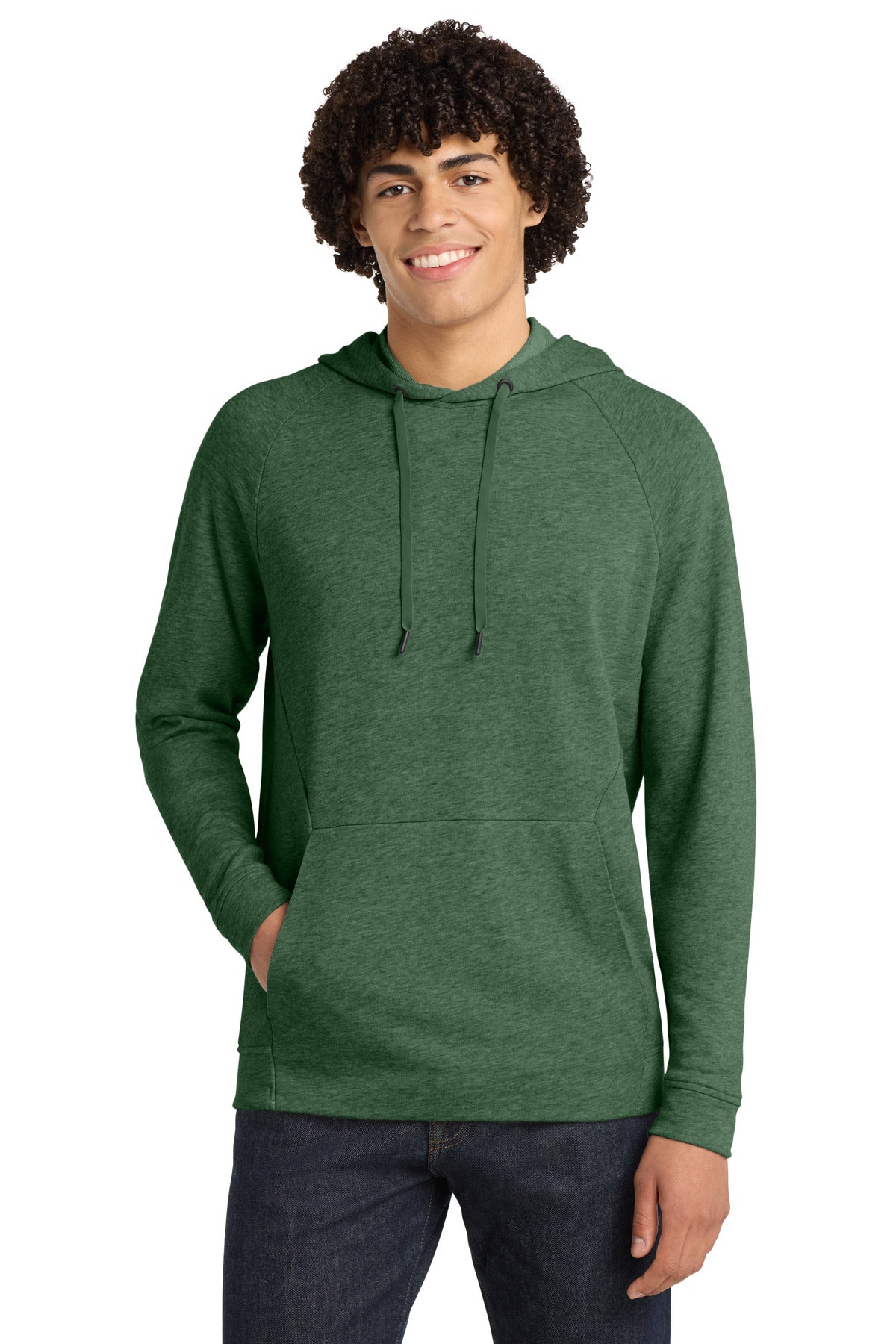 Forest Grn Hth Sport-Tek Lightweight French Terry Pullover Hoodie. ST272 plain