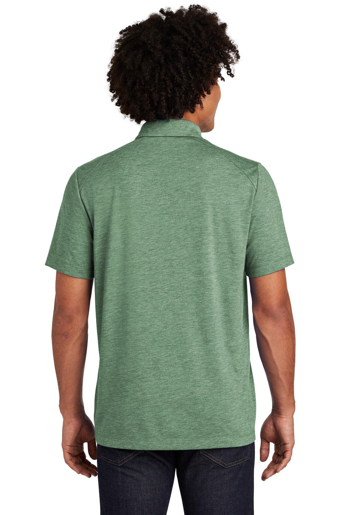 Forest Grn Hth Sport-Tek PosiCharge Tri-Blend Wicking Polo. ST405 plain