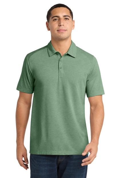 Forest Grn Hth Sport-Tek PosiCharge Tri-Blend Wicking Polo. ST405 plain