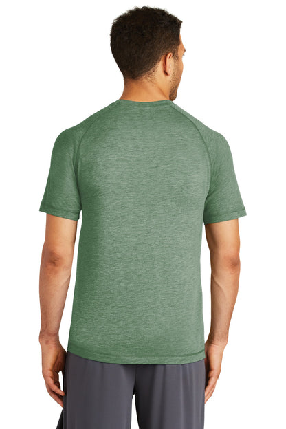 Forest Grn Hth Sport-Tek PosiCharge Tri-Blend Wicking Raglan Tee. ST400 plain