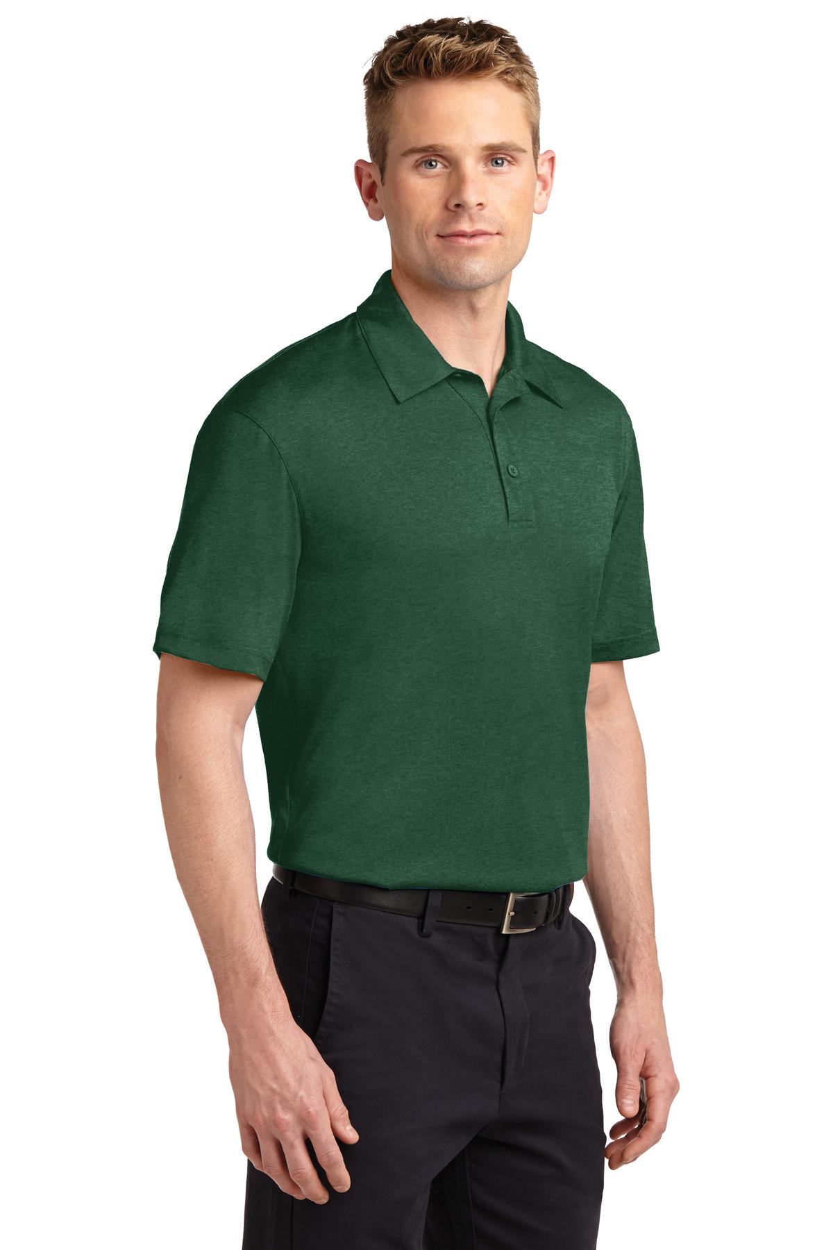 Forest Grn Htr Sport-Tek Heather Contender Polo. ST660 plain