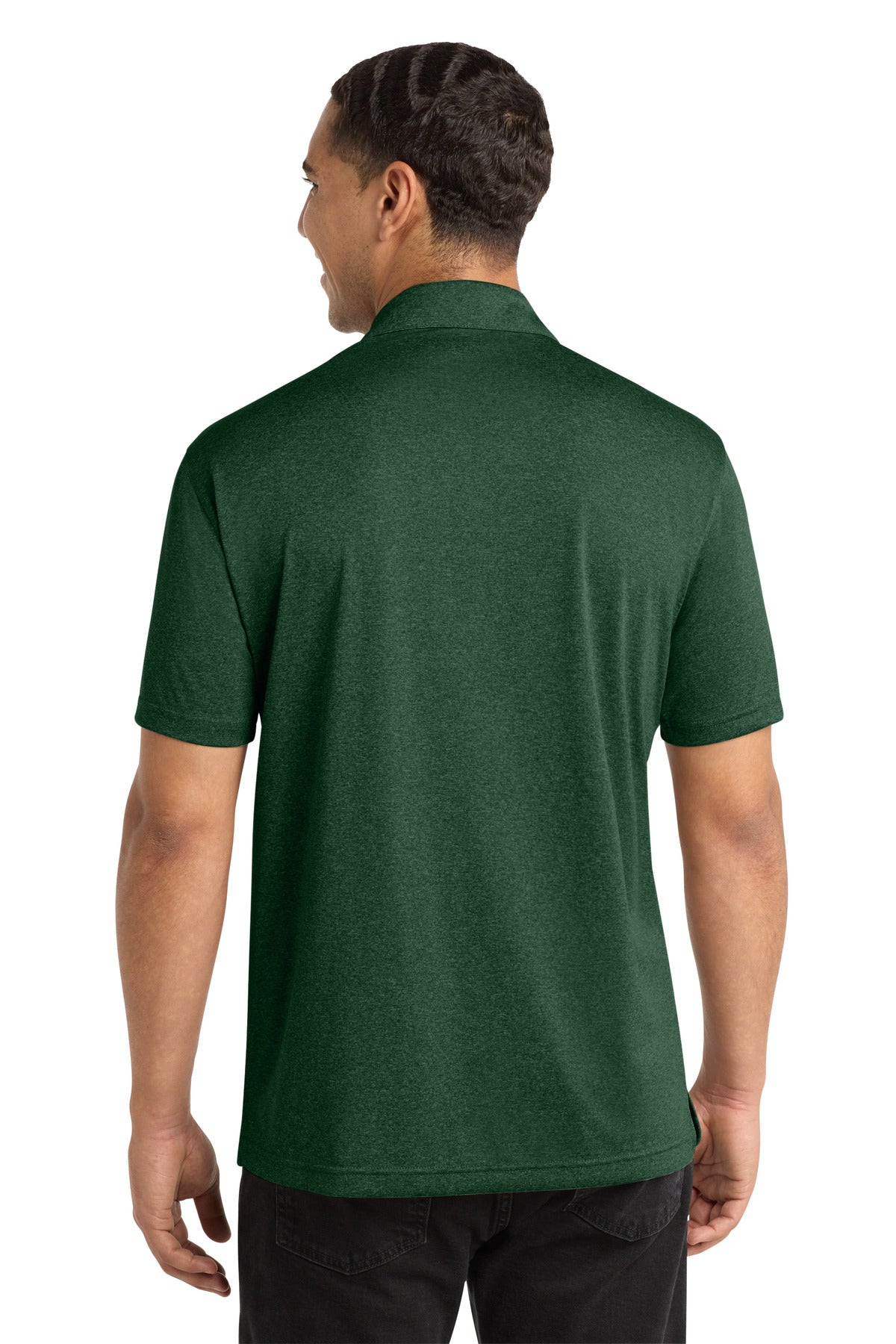 Forest Grn Htr Sport-Tek Heather Contender Polo. ST660 plain
