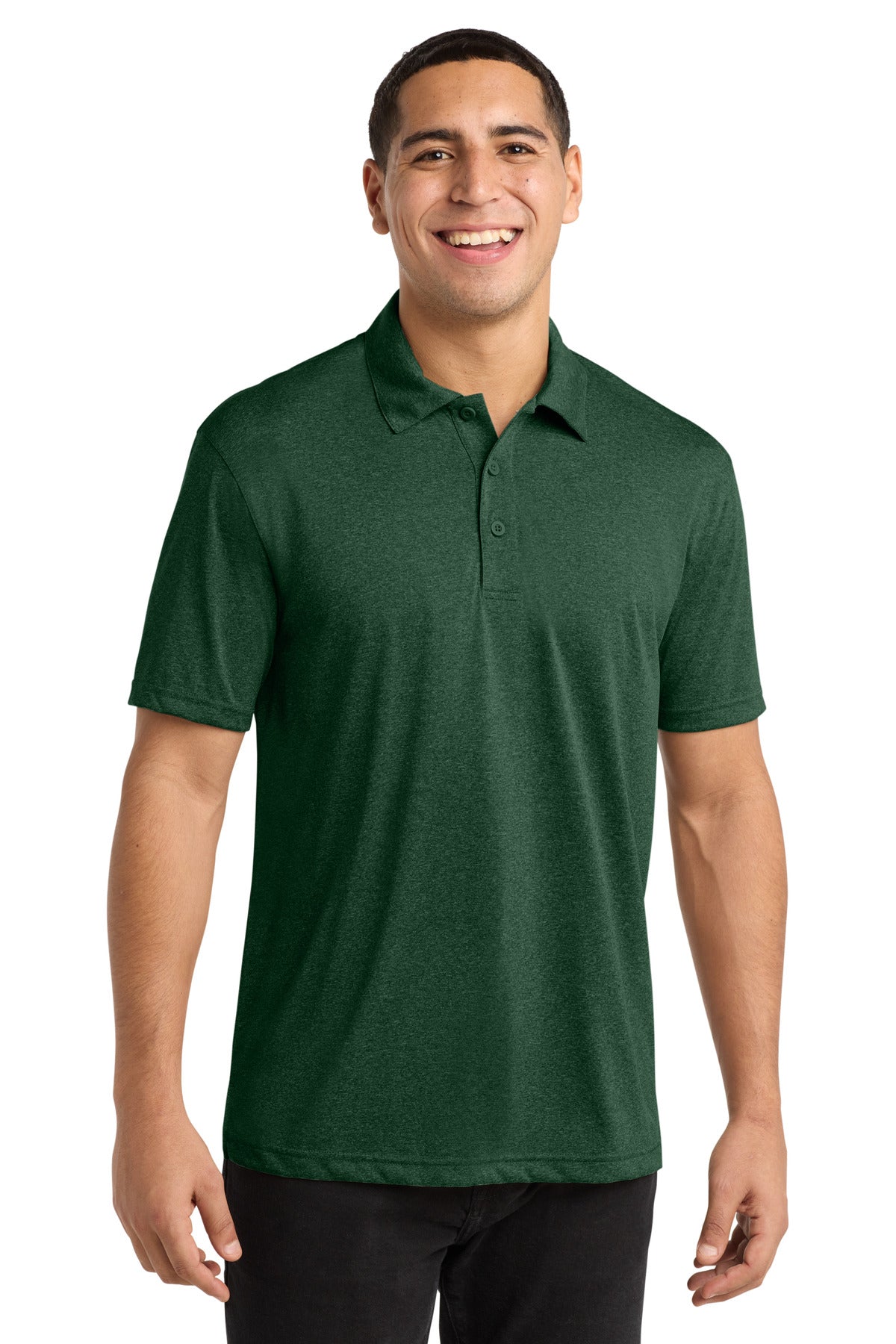 Forest Grn Htr Sport-Tek Heather Contender Polo. ST660 plain