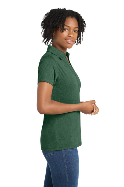 Forest Grn Htr Sport-Tek Women's Heather Contender Polo. LST660 plain