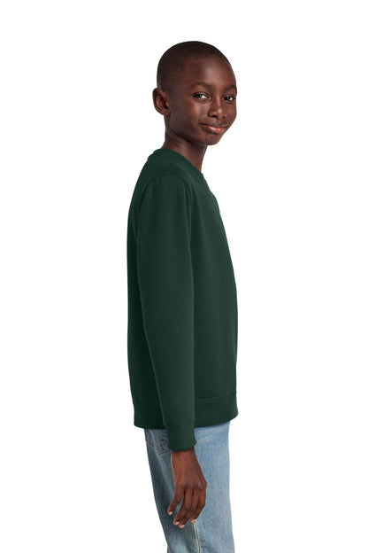 ForestGrn District Youth V.I.T. Fleece Crew DT6104Y plain