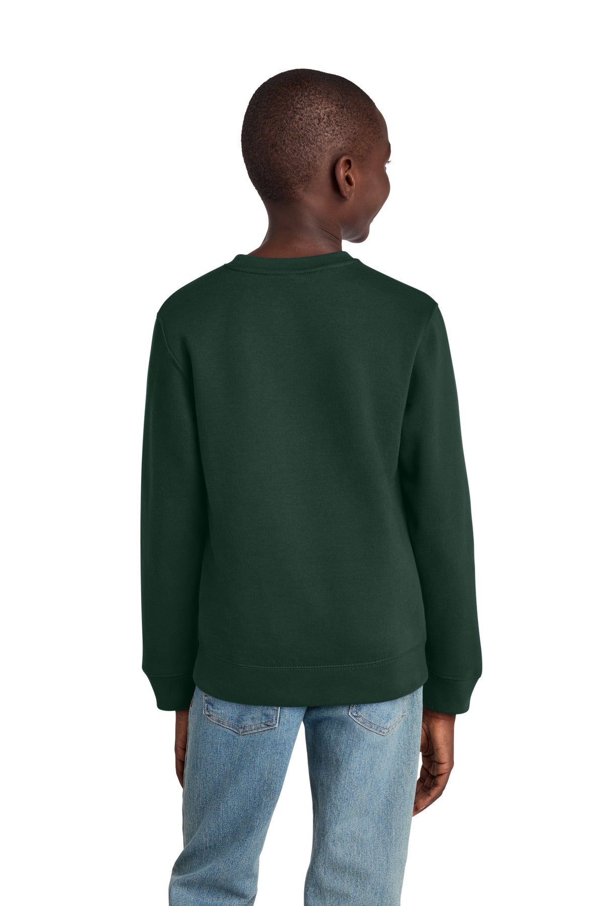 ForestGrn District Youth V.I.T. Fleece Crew DT6104Y plain