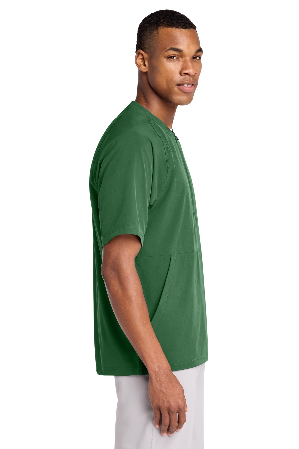 ForestGrn Sport-Tek Repeat 1/2-Zip Short Sleeve Jacket JST489