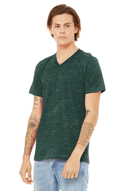 ForestMrbl BELLA+CANVAS Unisex Textured Jersey V-Neck Tee BC3655 plain