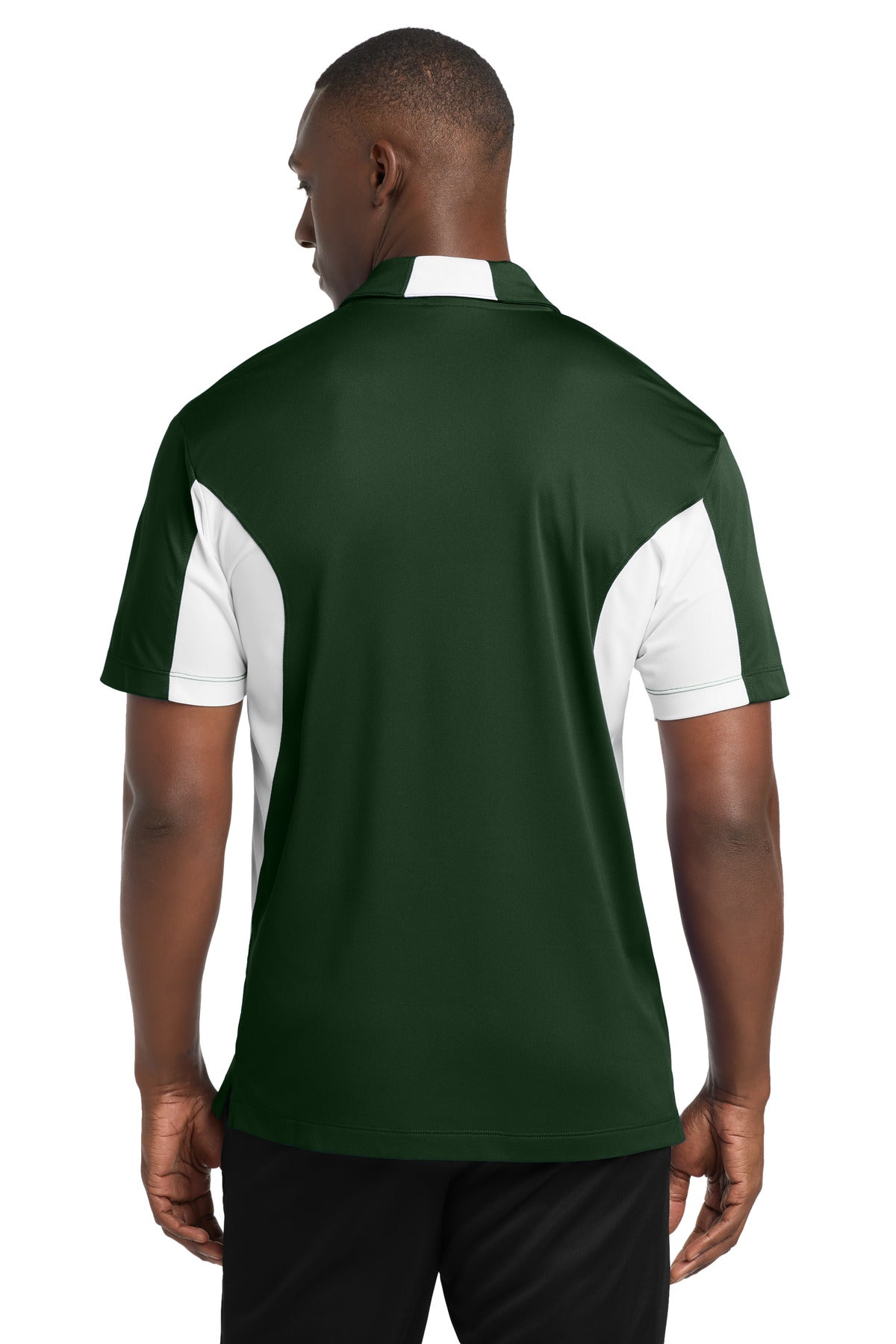 Forest/White Sport-Tek Side Blocked Micropique Sport-Wick Polo. ST655 plain