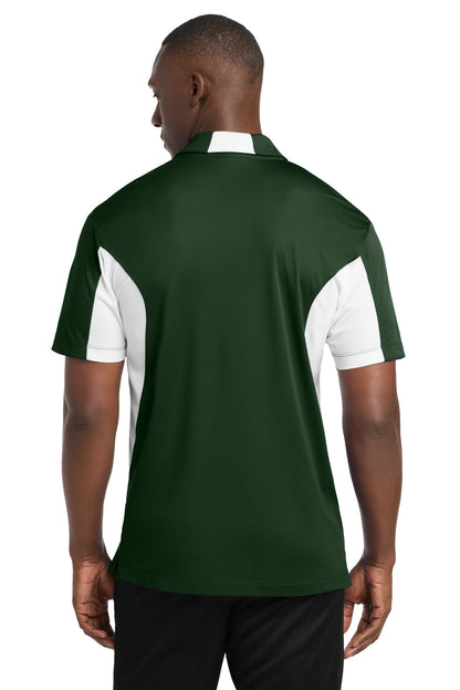 Forest/White Sport-Tek Side Blocked Micropique Sport-Wick Polo. ST655 plain