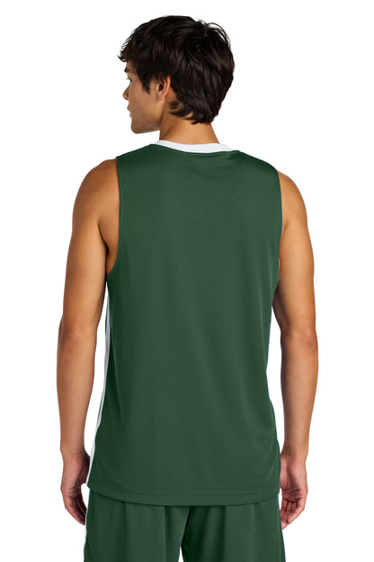 FrGn/White Sport-Tek Rival Basketball Rev Jersey ST900 plain