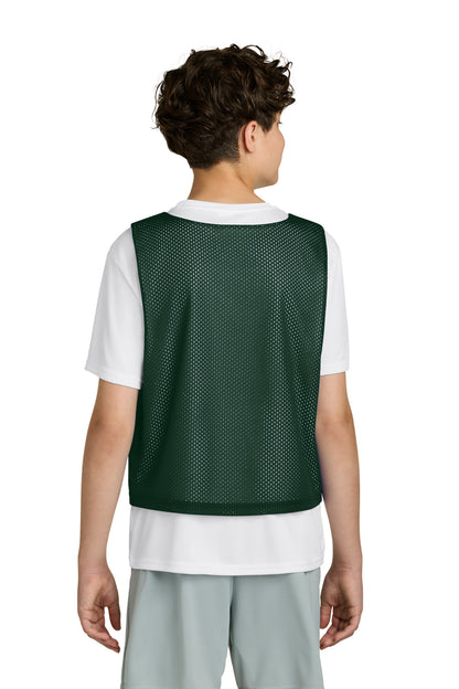 FrGn/White Sport-Tek Youth Lacrosse Reversible Pinnie YST512 plain
