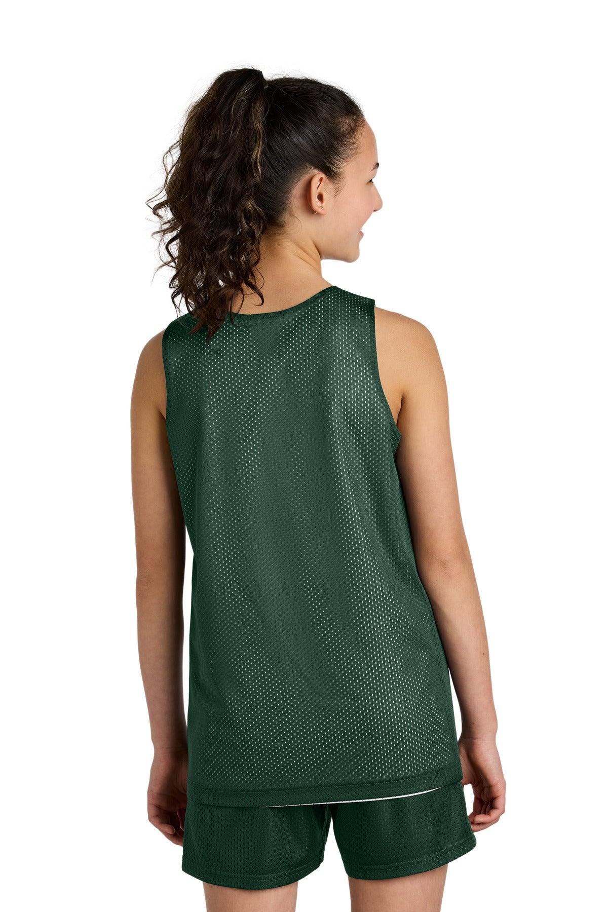 FrGn/White Sport-Tek Youth PosiCharge Reversible Mesh Tank YST5000 plain